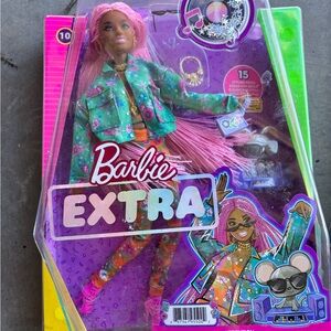 Barbie Extra Doll with Pink Hair and Green Jacket